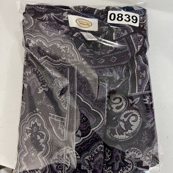 Talbots Womens 4 Purple Geometric Print A-Line Midi High Waist Skirt Silk Boho - Picture 13 of 16